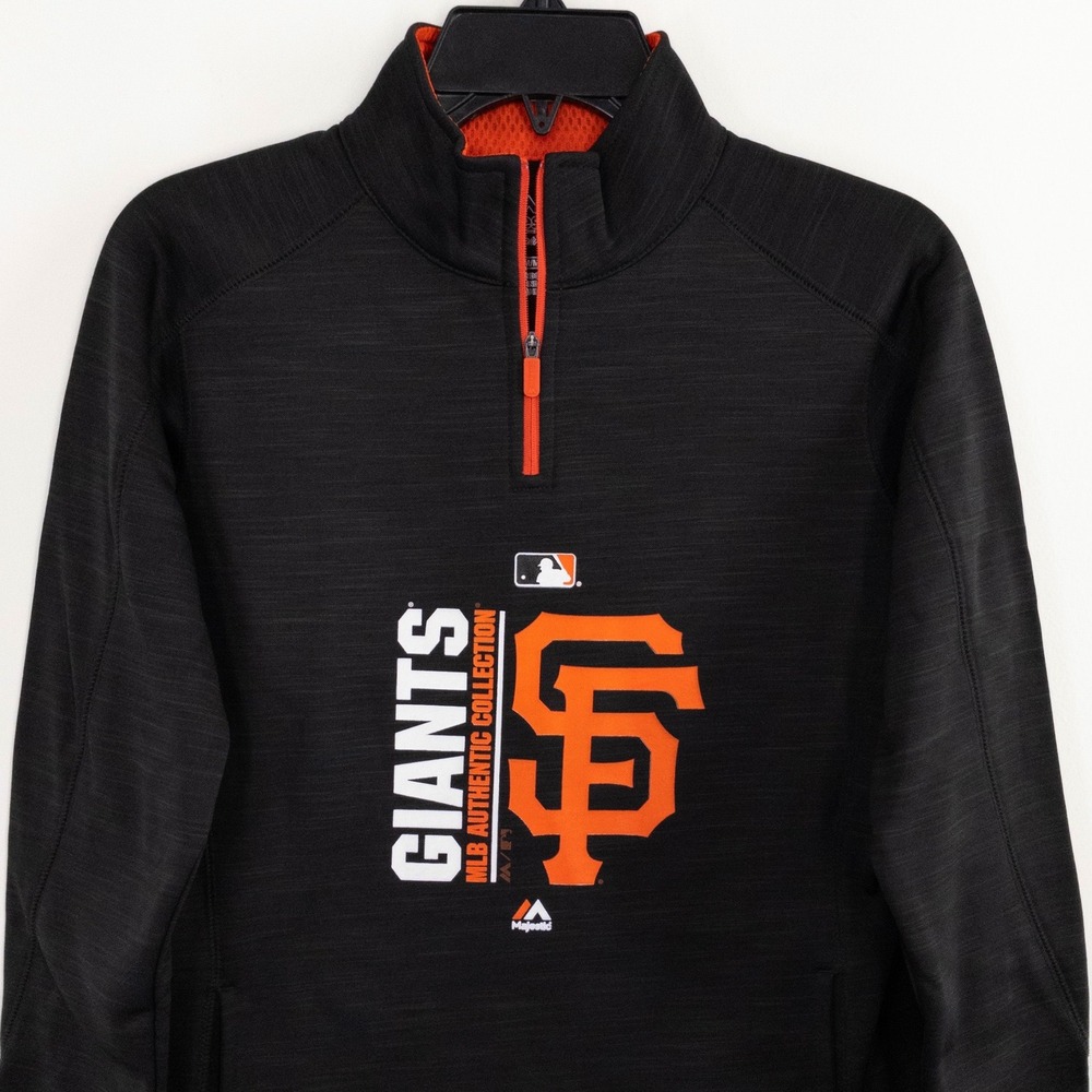 Majestic SF Giants Icon Streak Space Dye 1/4 Zip Jacket Women's Medium Black - Picture 3 of 8